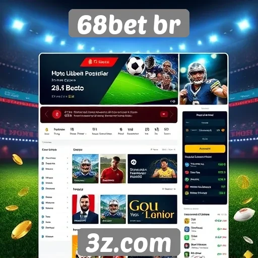 Interface do usuário do site 68bet br